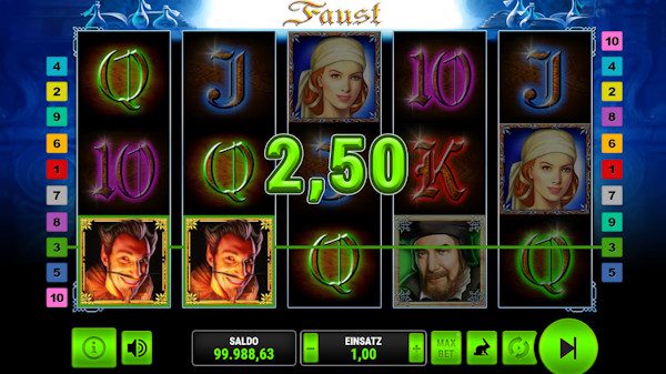 Gewinn beim Slot Faust
