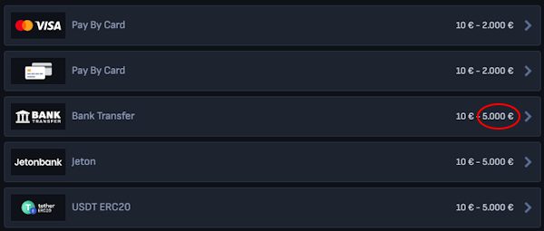 Einzahlungslimits pro Transaktion Mafia Casino