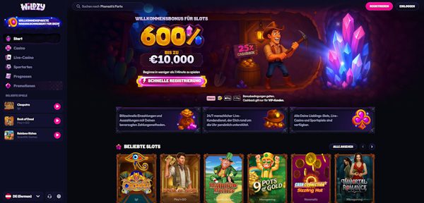 Wildzy Casino Startseite