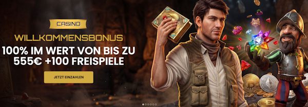GoldenPlay 100% Casino Bonus 555€ + 100 FS