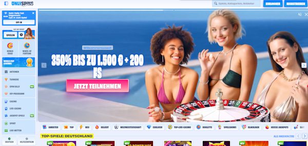 OnlySpins Casino Startseite