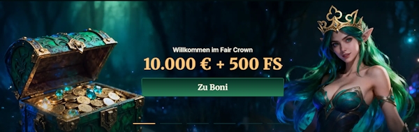 FairCrown Casino Bonus: 10.000€ + 500 FS