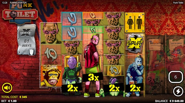 Shit Spins Freispiele bei Punk Toilet