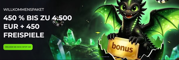 Drakaris Casino Bonus Paket: 4500€ + 450 FS