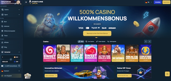 FortuneJack Casino Startseite